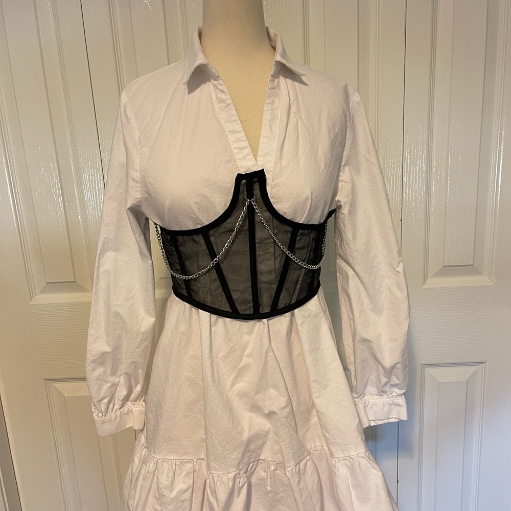 Black Chain Cropped Corset